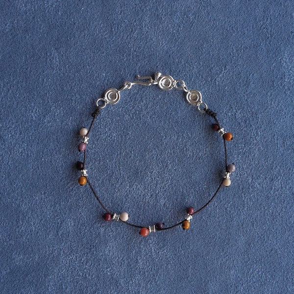 SALE E PEPE Sterling Silver Egg Yolk Stone Braided Bracelet SEP-SP01A08-CY Silver